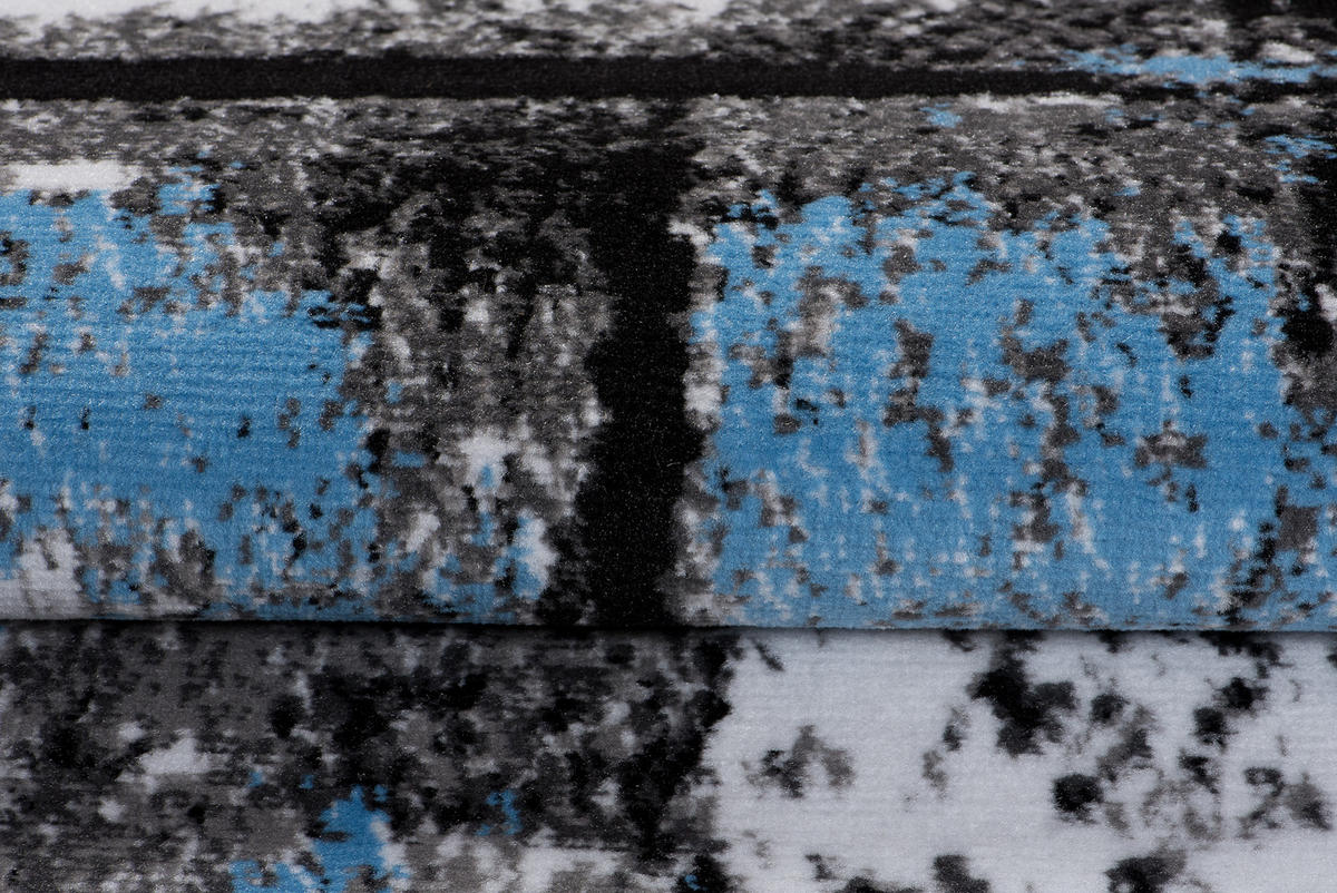 TEPPICH MAYA Blau Meliert Streifen Splash 250/300 cm - Blau, Textil (250/300cm) - Tapiso