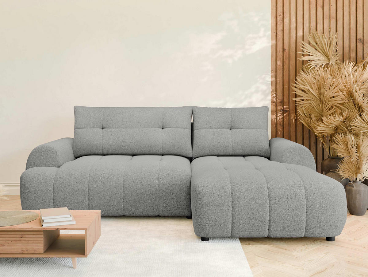 ECKSOFA Fiorano, Seite: Rechts - Hellgrau/Schwarz, Holz/Kunststoff (265/177cm) - MIRJAN24