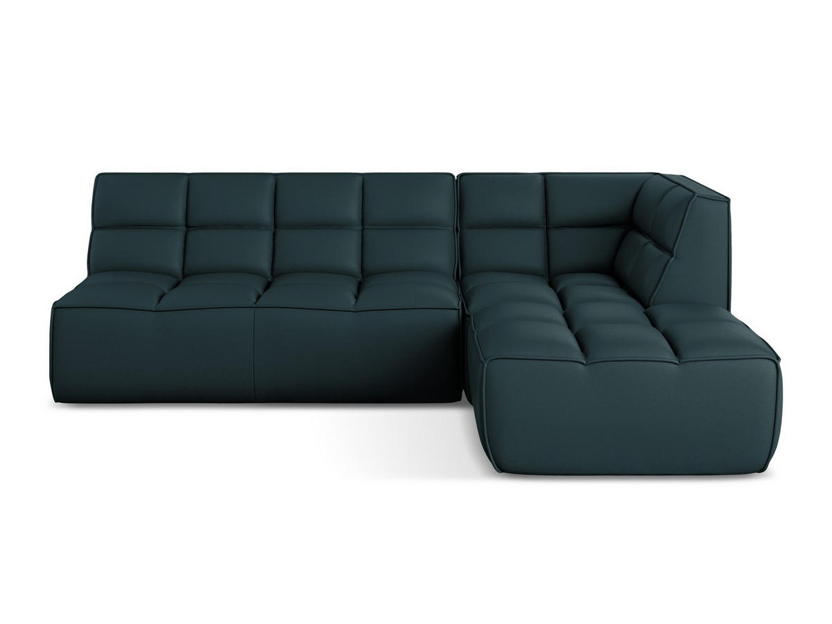 ECKSOFA Beidseitig Kunstleder Blau - Blau/Petrol, Leder/Kunststoff (258/178cm) - Makamii