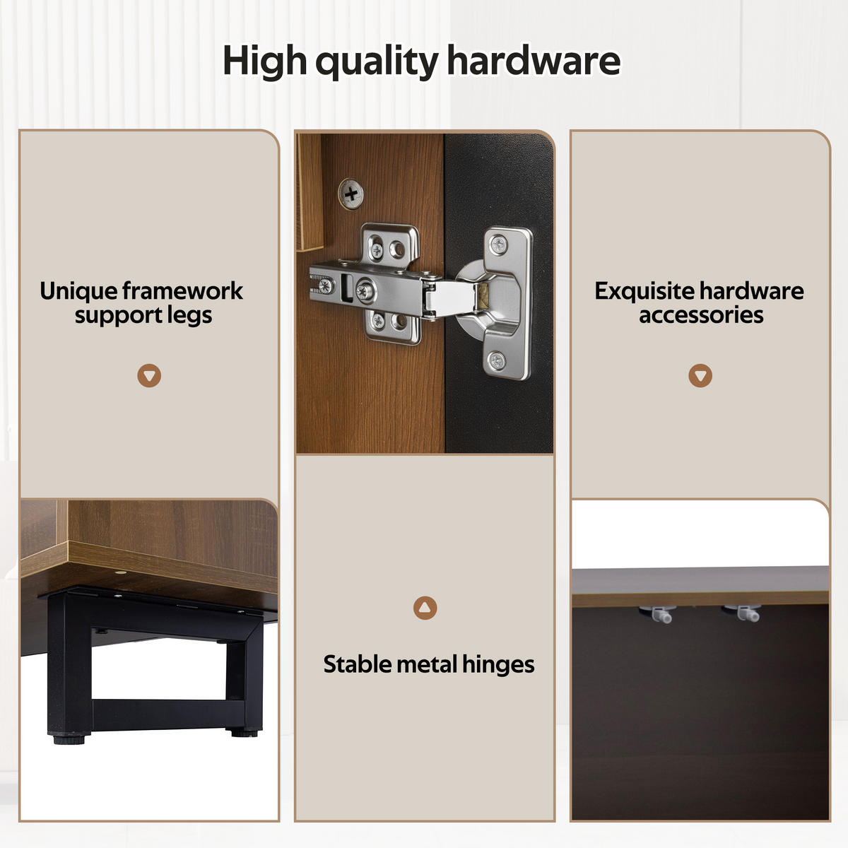 TV-SCHRANK Schwarz/Natur 180/38/50 cm Vier Türen Grifflos Hochglanz - Schwarz, Karton (38/50/180cm) - PANGIVO