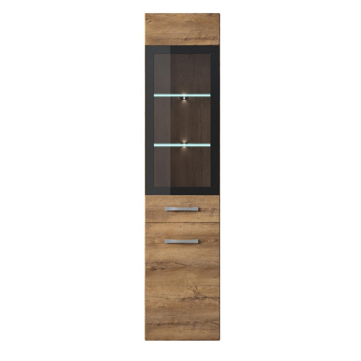 BADEZIMMERSCHRANK Rio mit 2 Türen Braun Eiche - 30 x 30 x 130 cm - Eichefarben/Braun, Holz (30/131/30cm) - Badplaats