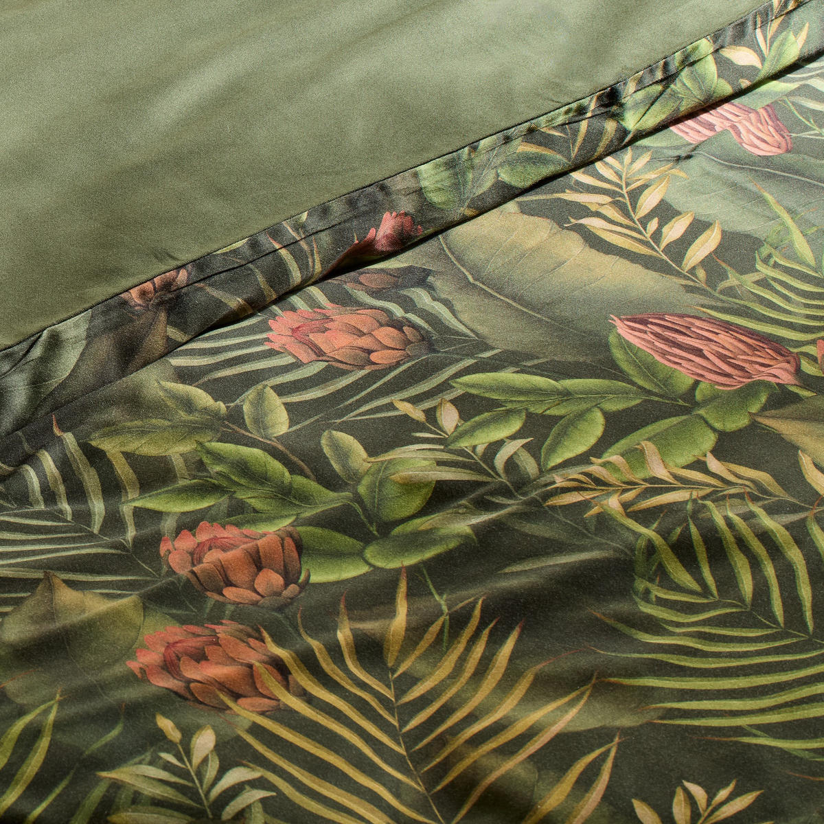 BETTWÄSCHE Tropini - Dunkelgrün, Textil (200/220cm) - home&you