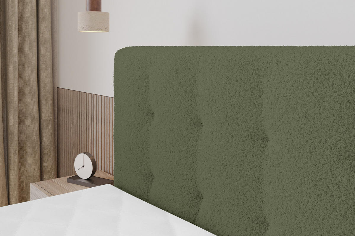 BOXSPRINGOVÁ POSTEL s matrací H3/H4 - IGAN-Z KING - 200x200 cm Zelená - zelená barva, kompozitní dřevo (203/200cm) - ALTDECOR