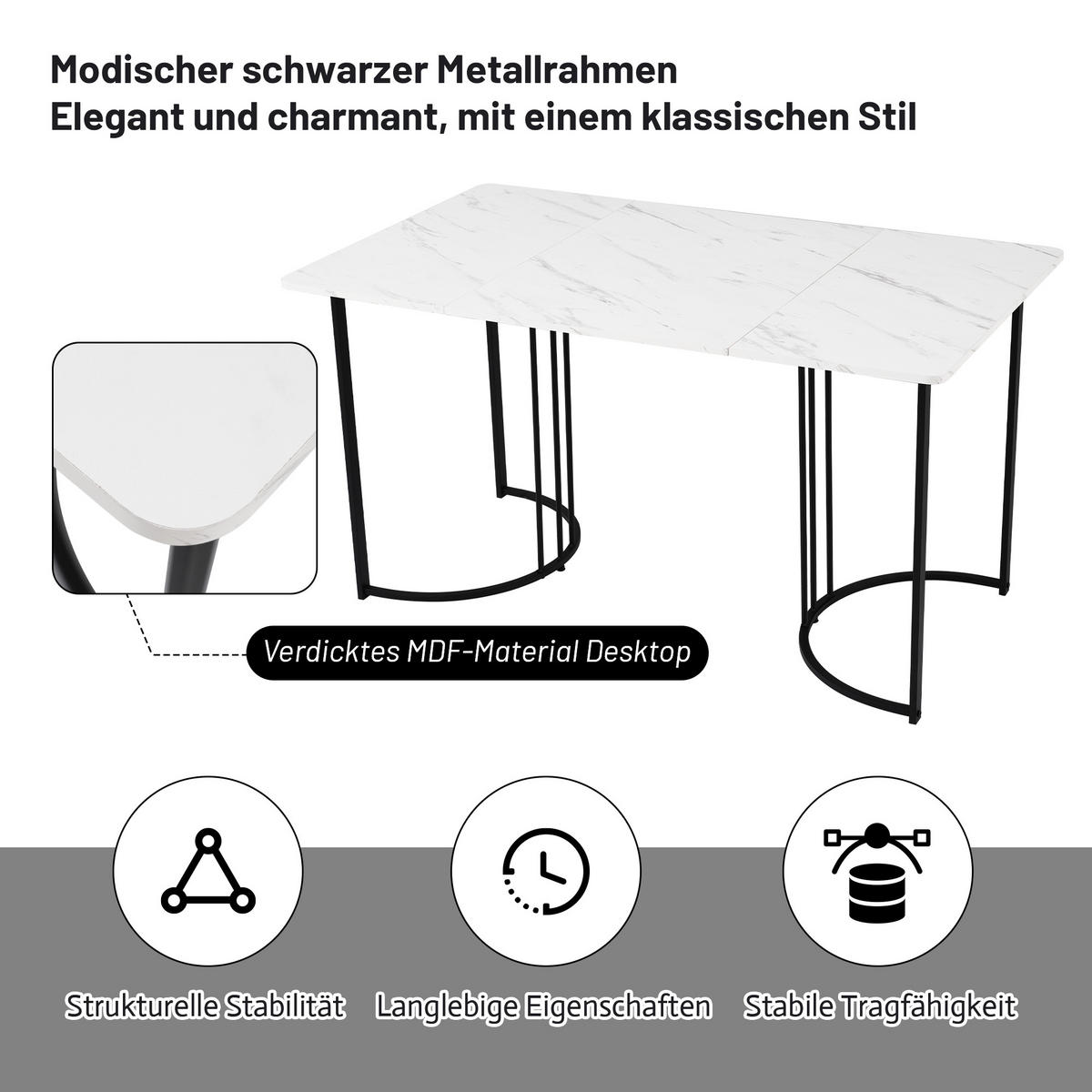 ESSTISCH 140/80/75 cm Weiß - Weiß, Holz (140/80/75cm) - Urban Meuble
