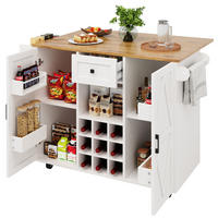 KÜCHENINSEL aus MDF mit klappbarer Tischplatte & Stauraum, 137,5/40/65/95,6 cm, Weiß - Weiß, Holzwerkstoff (137.5/40/95.6cm) - Redom