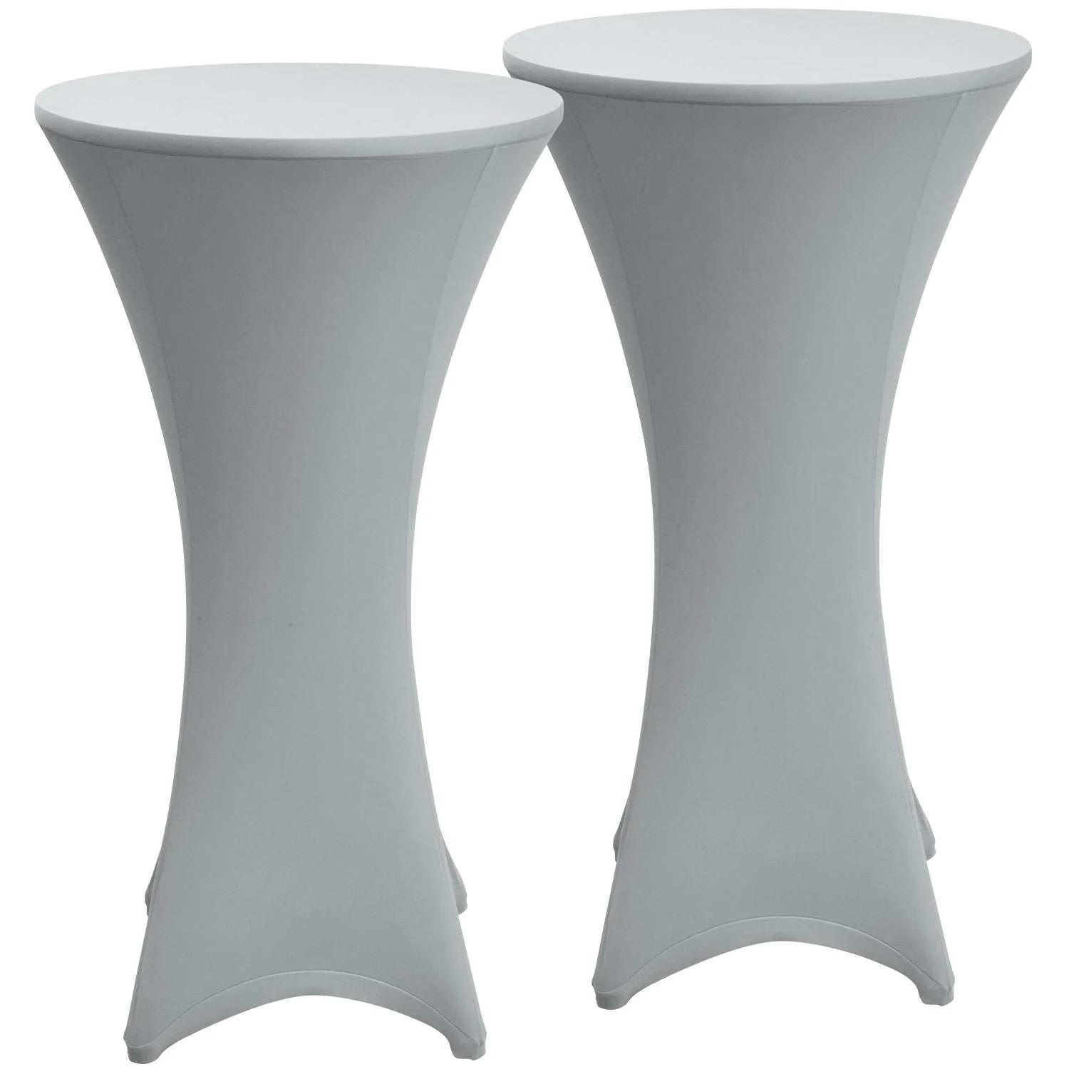 STEHTISCHHUSSE Stella Ø 70cm Silber (2tlg) - Silberfarben, Textil (70/120cm) - Beautissu 