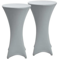 STEHTISCHHUSSE Stella Ø 70cm Silber (2tlg) - Silberfarben, Textil (70/120cm) - Beautissu 