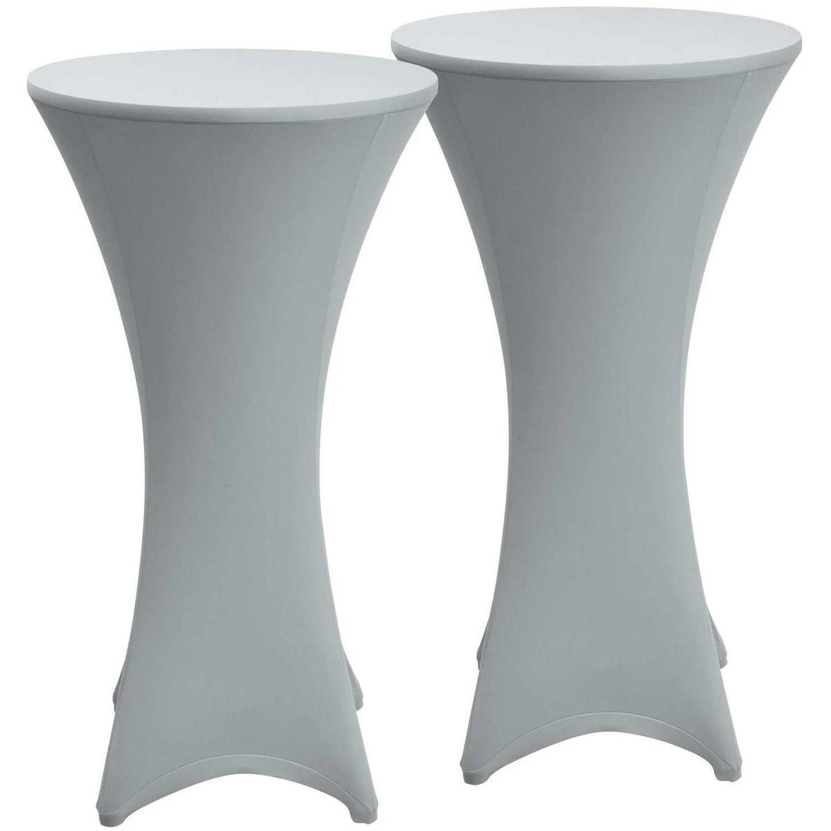 STEHTISCHHUSSE Stella Ø 70cm Silber (2tlg) - Silberfarben, Textil (70/120cm) - Beautissu 