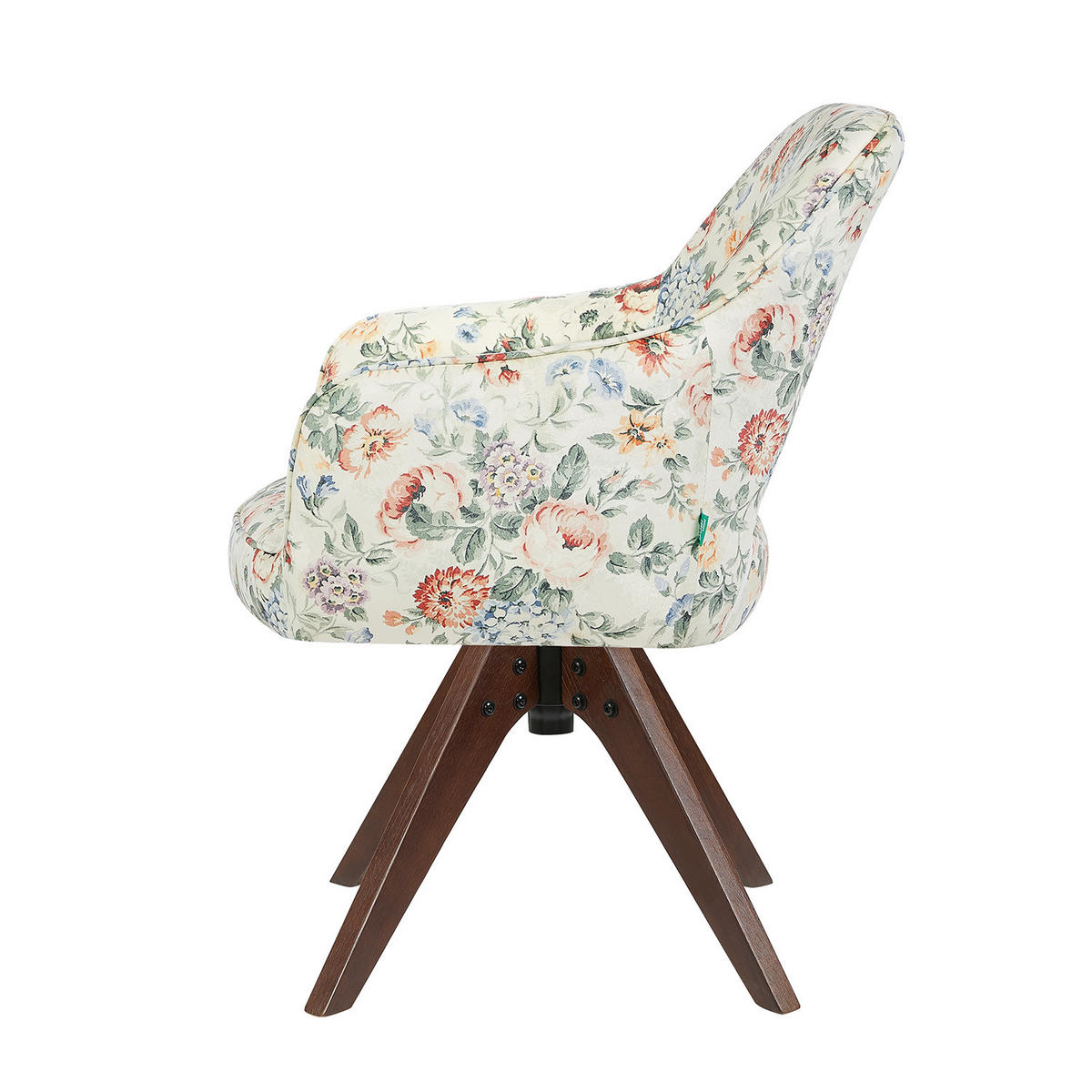 DREHSTUHL Mika-Lena 2er-Set - Nussbaumfarben/Multicolor, Eichenholz/Holz (60/87/65cm) - DUBI Möbel