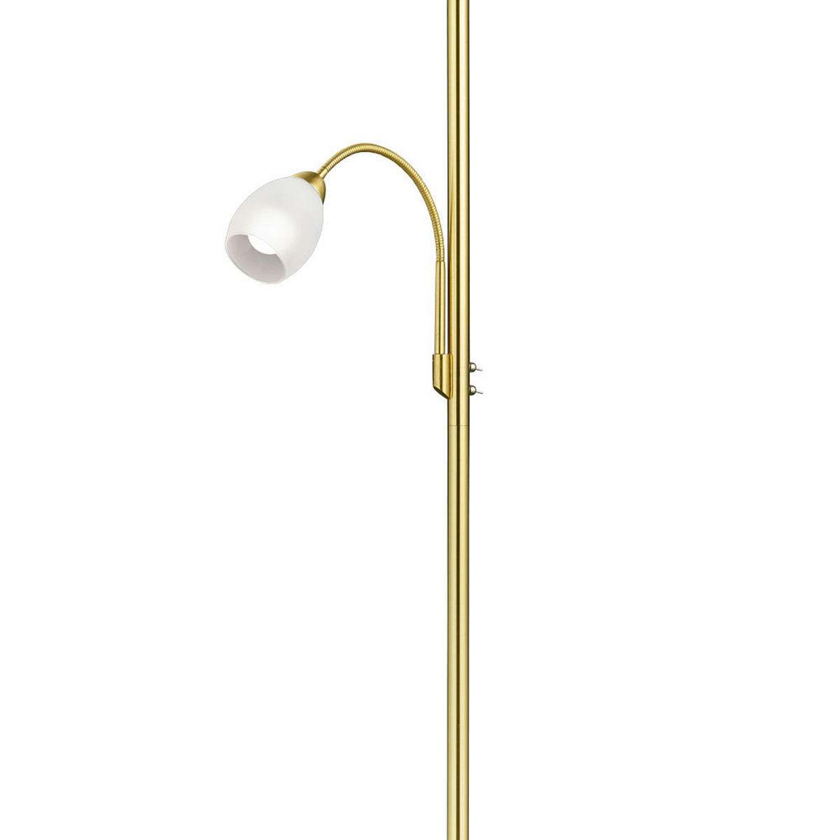 LED STEHLEUCHTE GERRY Messing Weiß - Messingfarben, Glas (34/34/180cm)