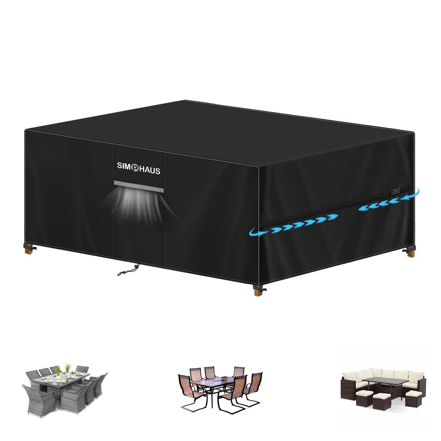 ABDECKHAUBE Gartenmöbel 420D Oxford 230 x 130 x 90 cm Schwarz - Schwarz, Textil (1/1/1cm)