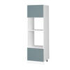 HOCHSCHRANK R-Line Blau-Grau 60 cm mit offenen Regalen, und Türen - Blaugrau/Weiß, Holzwerkstoff (60/207/57.2cm) - Vicco