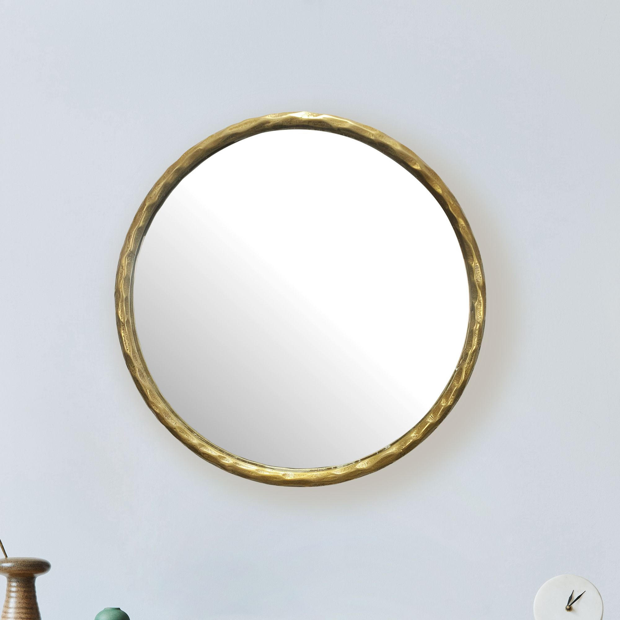 WANDSPIEGEL Rund Metall Gold 60 cm Klassisches Design - Goldfarben, Glas (60/60/4cm) - KADIMA DESIGN