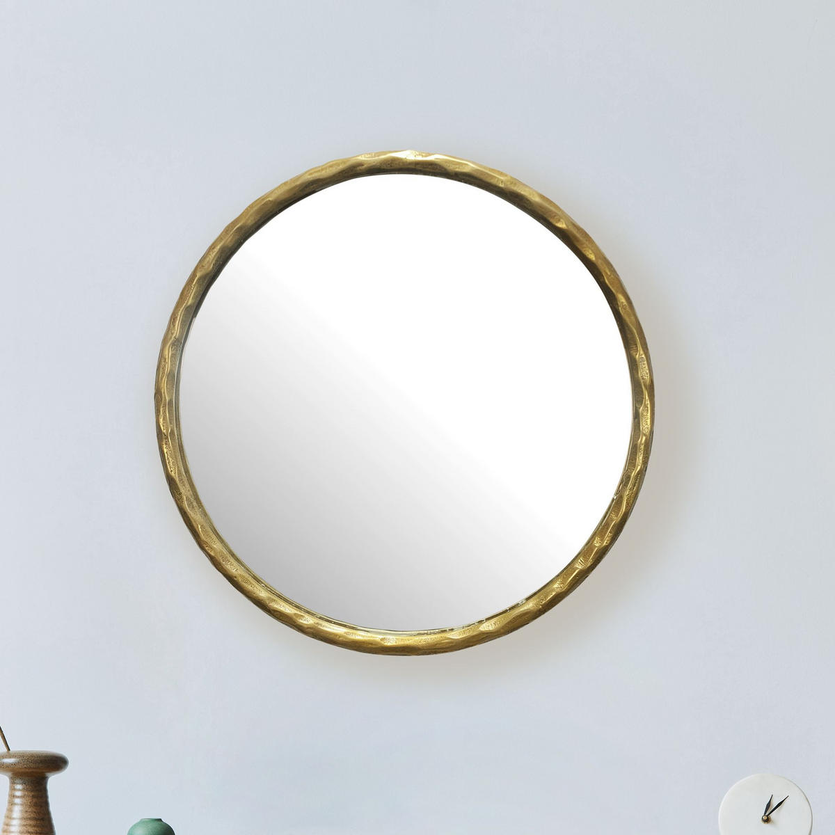 WANDSPIEGEL Rund Metall Gold 60 cm Klassisches Design - Goldfarben, Glas (60/60/4cm) - KADIMA DESIGN