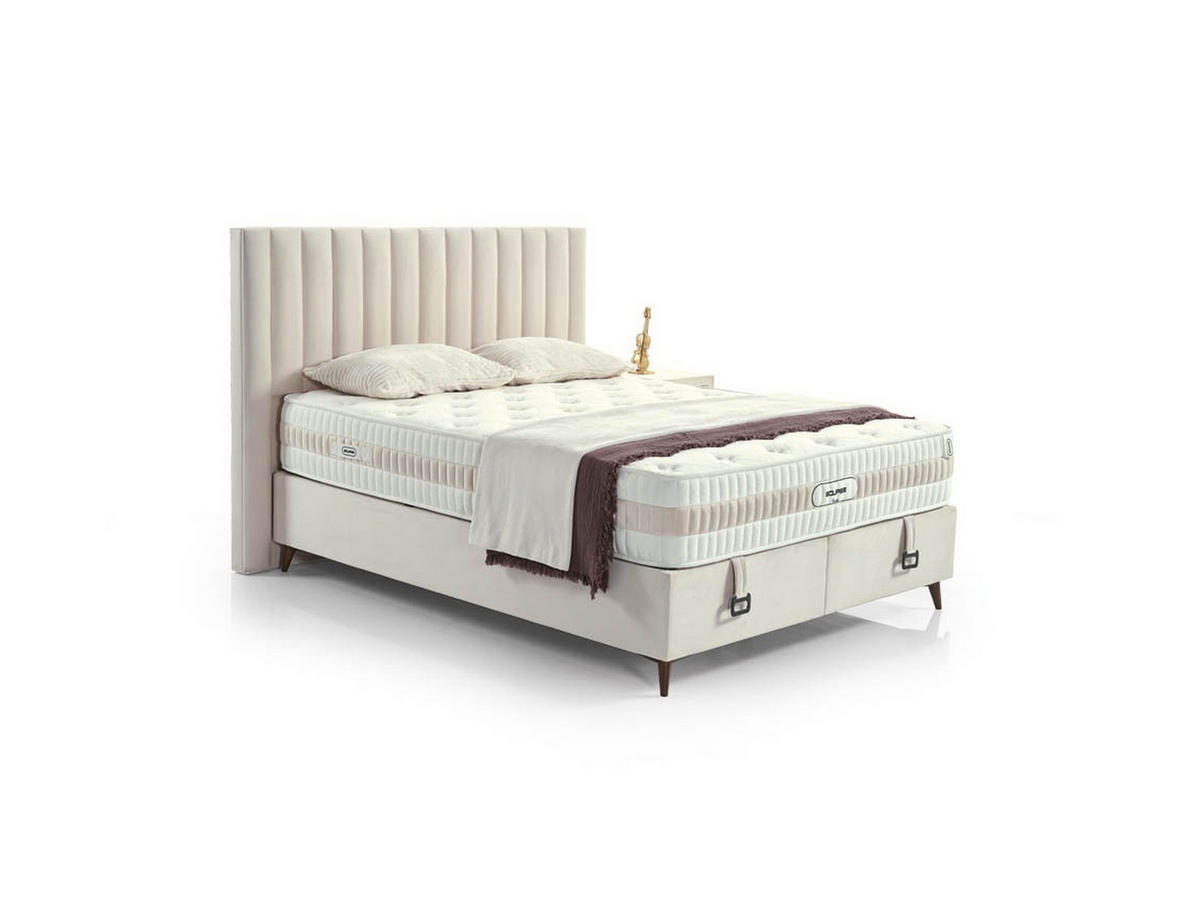 POLSTERBETTSET Eclipse 160x200 Creme - Creme, Textil/Metall (160/200cm) - Villa Möbel