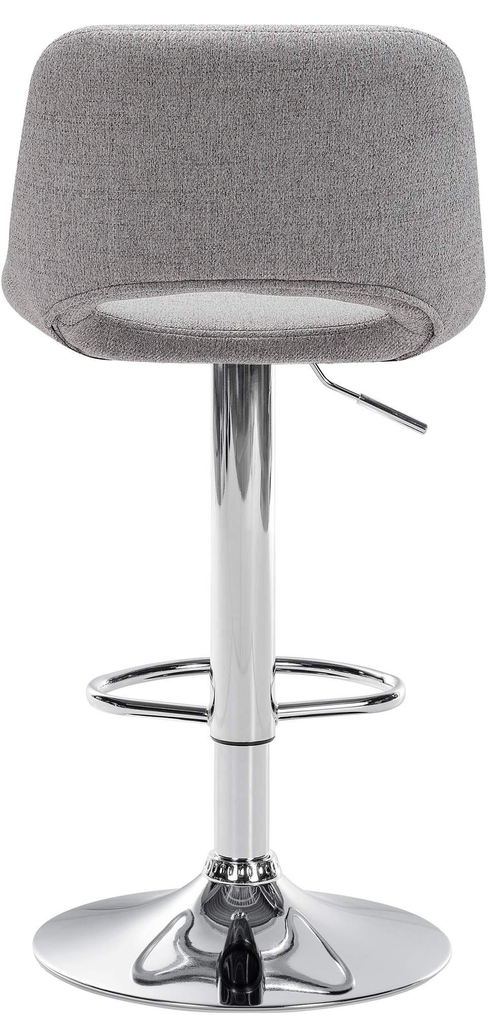 BARHOCKER JAKSON Hellgrau Stoff Chrom - Hellgrau, Textil/Metall (42/86/46cm) - DELUKE