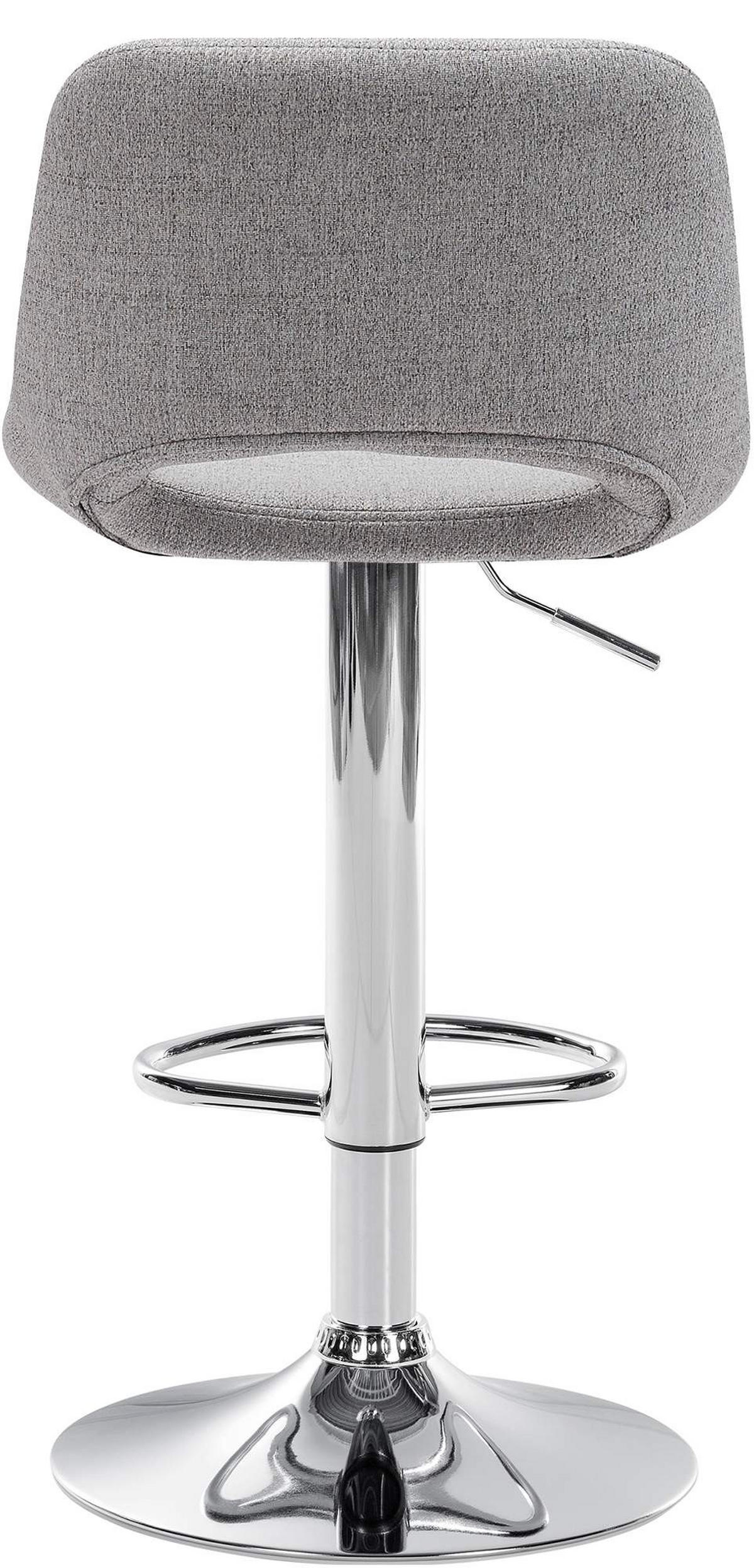 BARHOCKER JAKSON Hellgrau Stoff Chrom - Hellgrau, Textil/Metall (42/86/46cm) - DELUKE