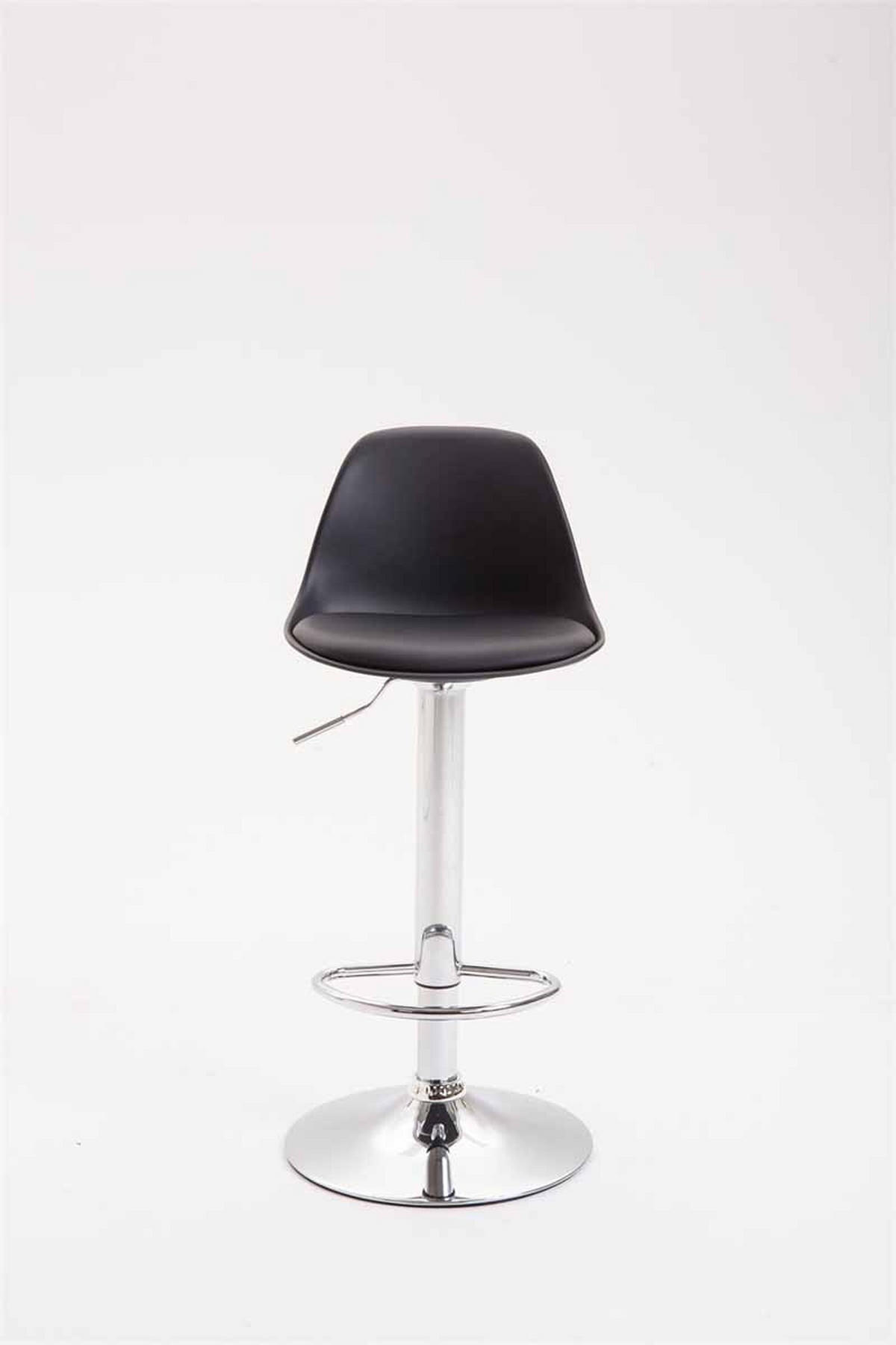 BARHOCKER Kilian, Gestell Metall in Chromoptik, Kunstleder Schwarz - Chromfarben/Schwarz, Kunststoff/Textil (39/100/43cm) - TPFLiving