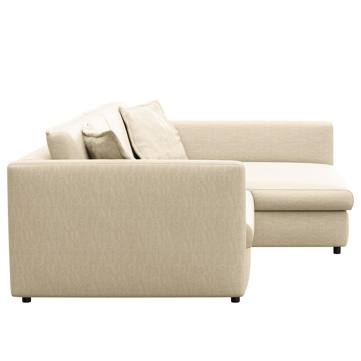 ECKSOFA mit Longchair - Schwarz/Weiß, Kunststoff/Textil (290/183cm) - home24