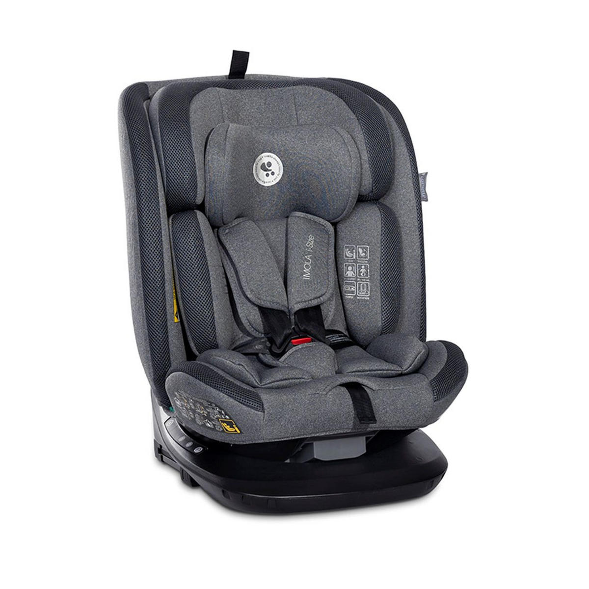KINDERSITZ Imola i-Size grau 40-150 cm Isofix 360 Grad Drehung Top Tether - Grau, Kunststoff (46/58/54cm) - Lorelli