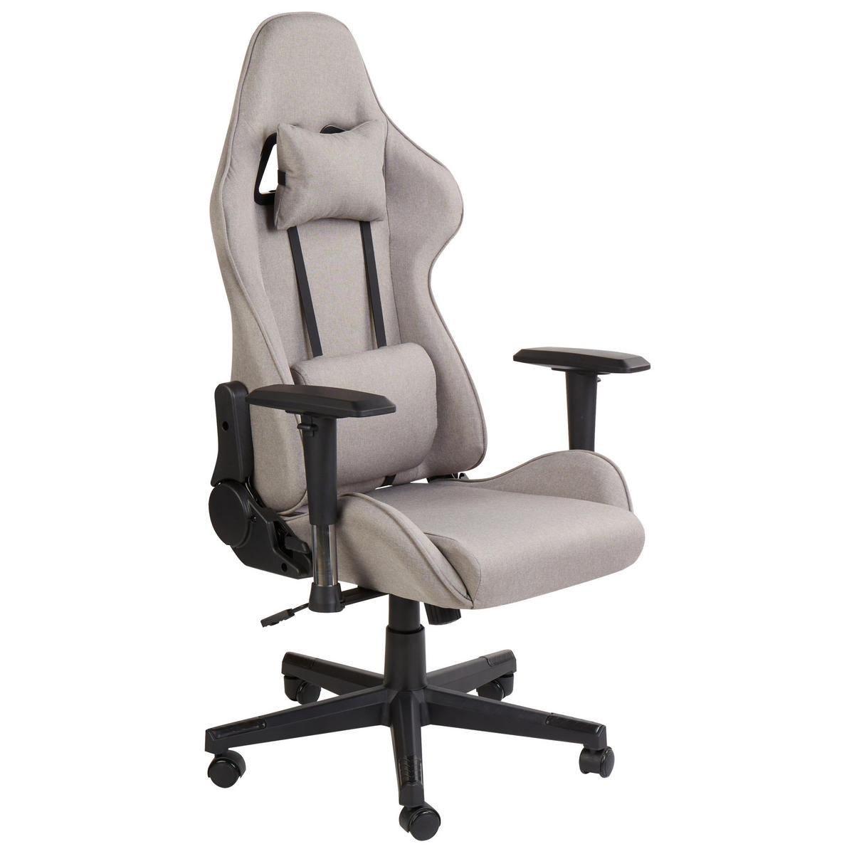 BÜROSTUHL Taupe Warrior - Beige/Schwarz, Textil (62/122/62cm) - Beliani