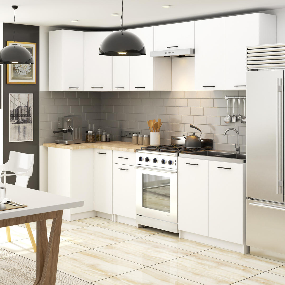 HÄNGESCHRANK Weiß 72/40/30 - Weiß, Holzwerkstoff (40/72/30cm) - RAUMHIRSCH FURNITURE