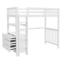 HOCHBETT 90x200 cm Schubladen Regal weiß - Weiß, Holz (90/200cm) - LEBENLANG