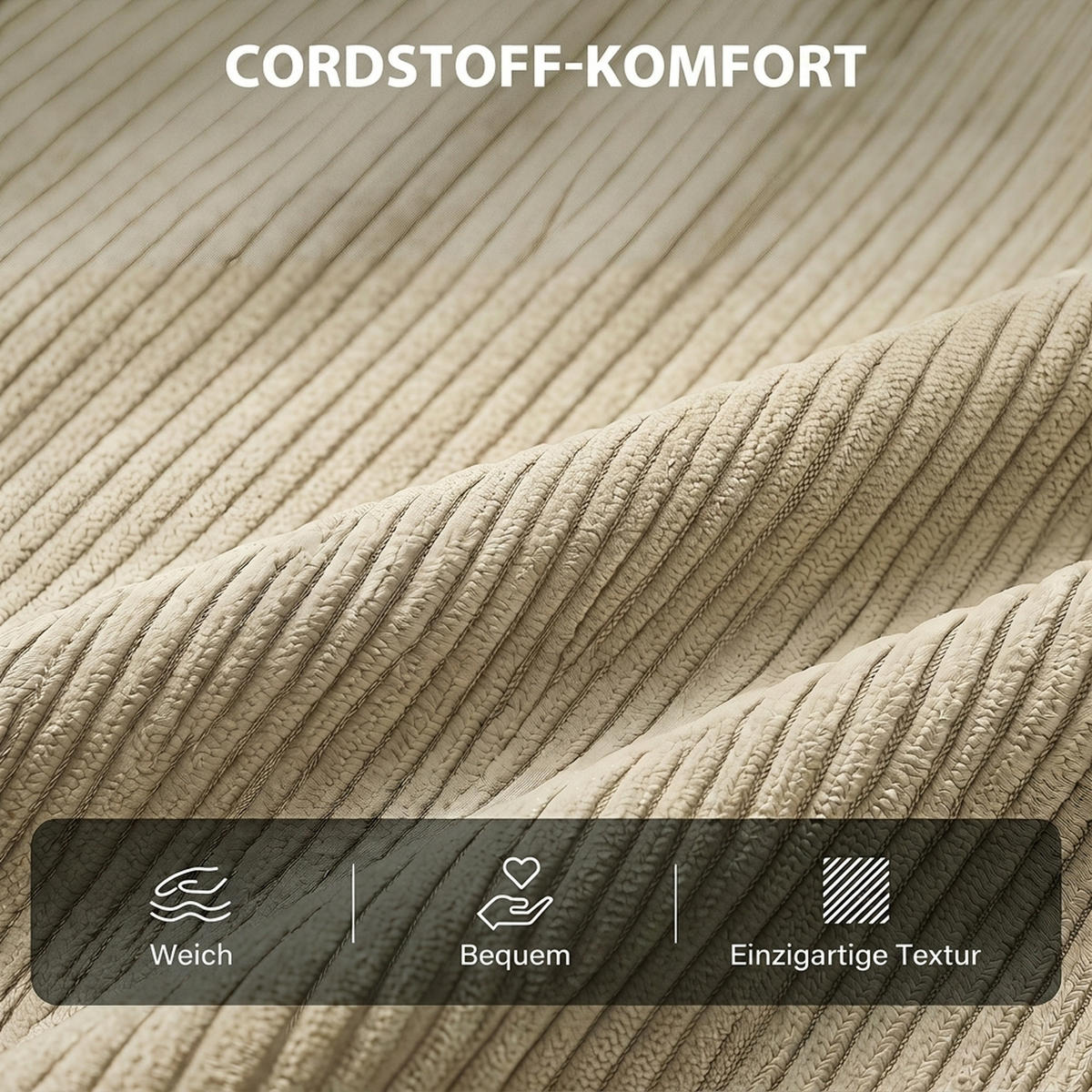 BÄDDFÅTÖLJ i polyester, beige - Beige/Brun, Textil/Metall (75/84/90cm) - HOMCOM