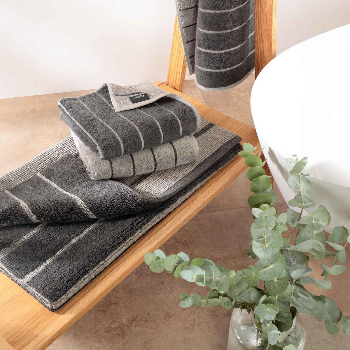 DUSCHTUCH BALANCE DOUBLEFACE 6232 ANTHRAZIT - 73 - Anthrazit, Textil (80/150cm) - Cawoe