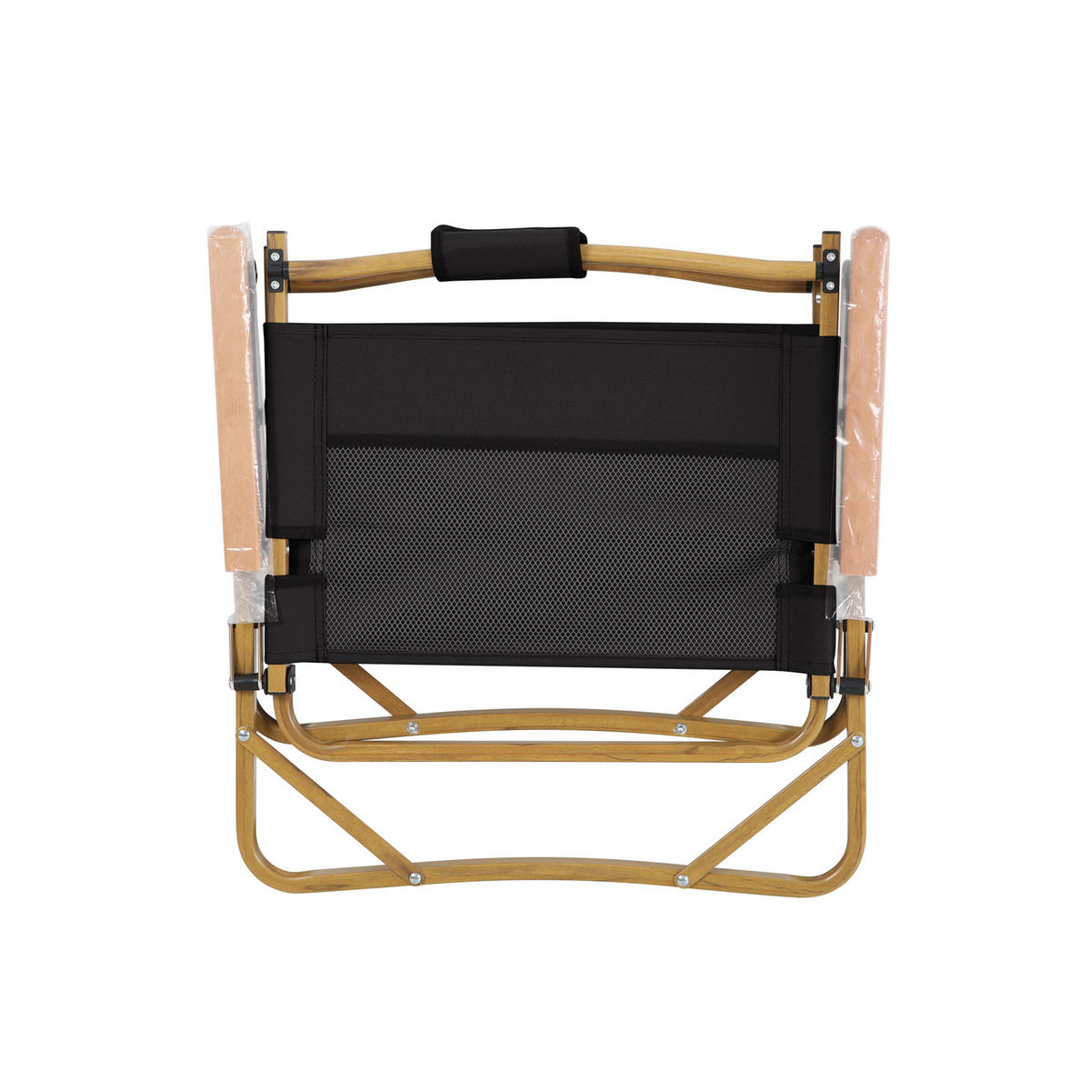 CAMPINGSTUHL klappbar Holzoptik Schwarz - Schwarz, Metall (55/61/53cm) - JAWINIO