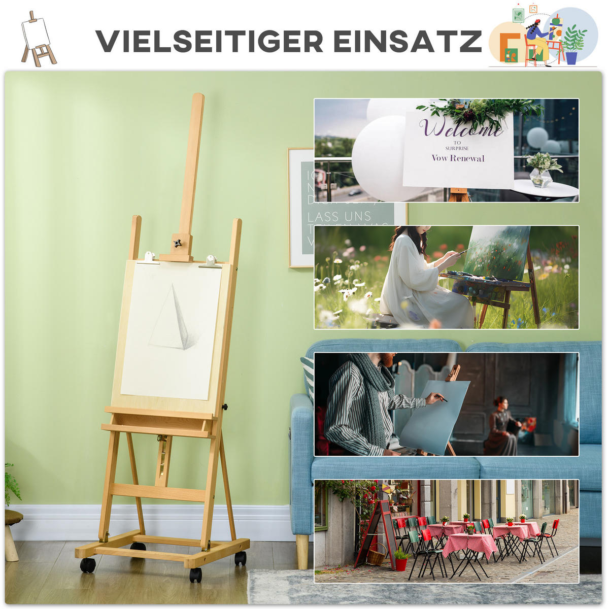STAFFELEI Buchenholz Naturholz - Naturfarben, Holz - Vinsetto