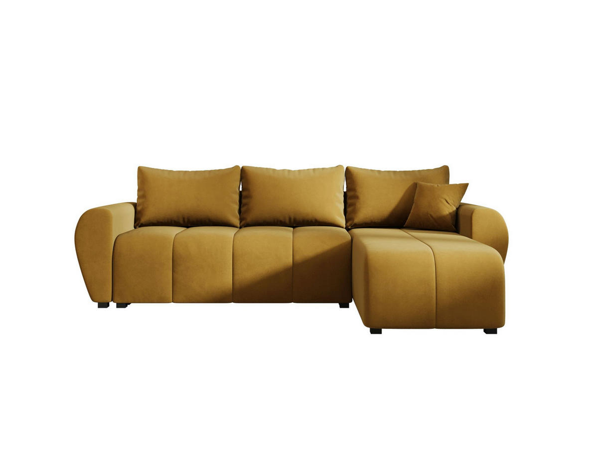 ECKSOFA MOLISA L Itaka 33 Rechts mit Schlaffunktion - Currygelb, Textil (245/145cm) - Bedante