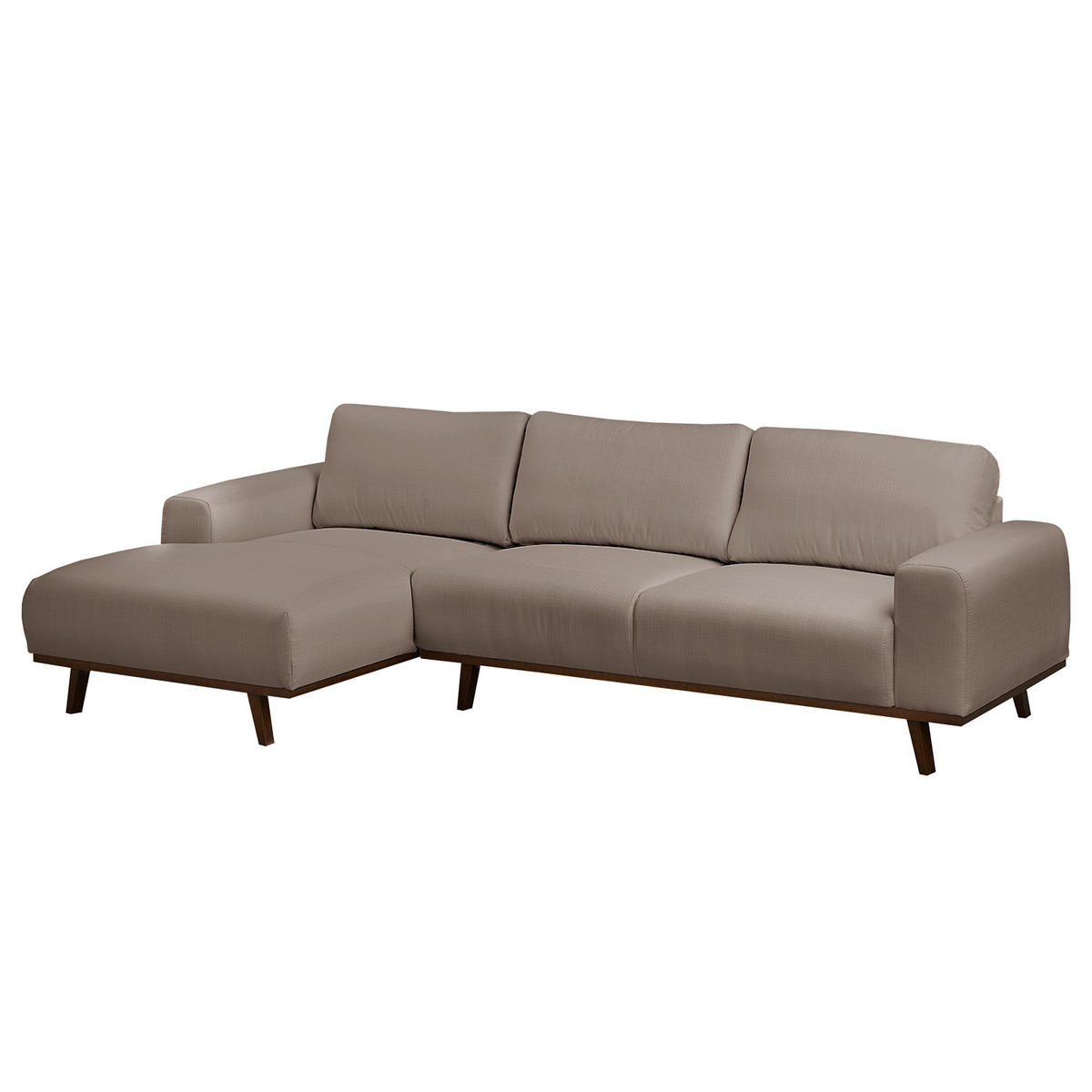 ECKSOFA - Strukturstoff - Taupe, Textil (286/152cm) - home24