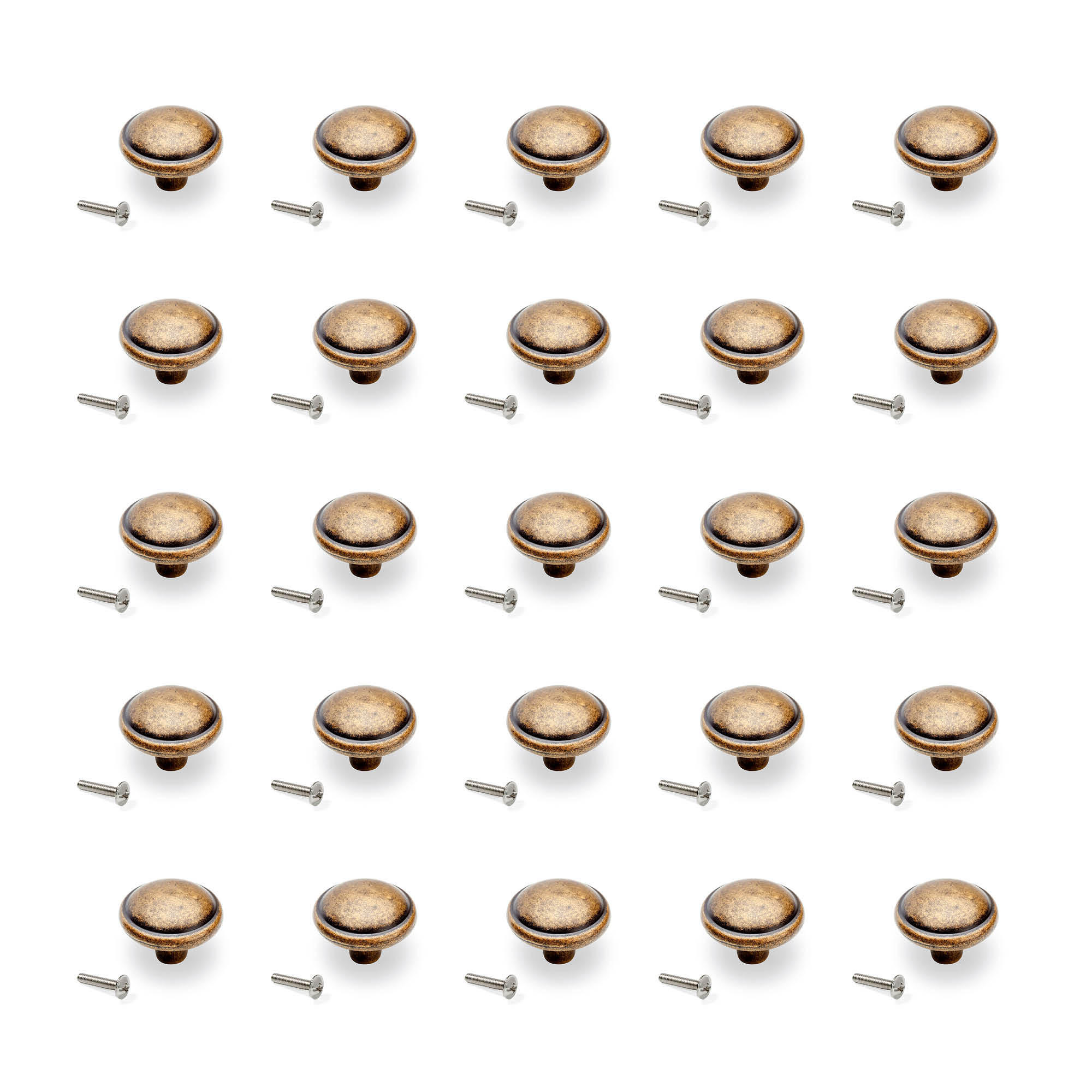 MÖBELKNOPF Mali, Durchmesser 32mm, Zamak, Bronze 25er-set - Bronzefarben, Kunststoff (3.2/3/3.2cm) - EMUCA