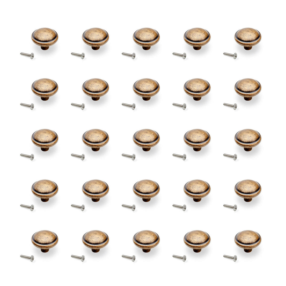 MÖBELKNOPF Mali, Durchmesser 32mm, Zamak, Bronze 25er-set - Bronzefarben, Kunststoff (3.2/3/3.2cm) - EMUCA