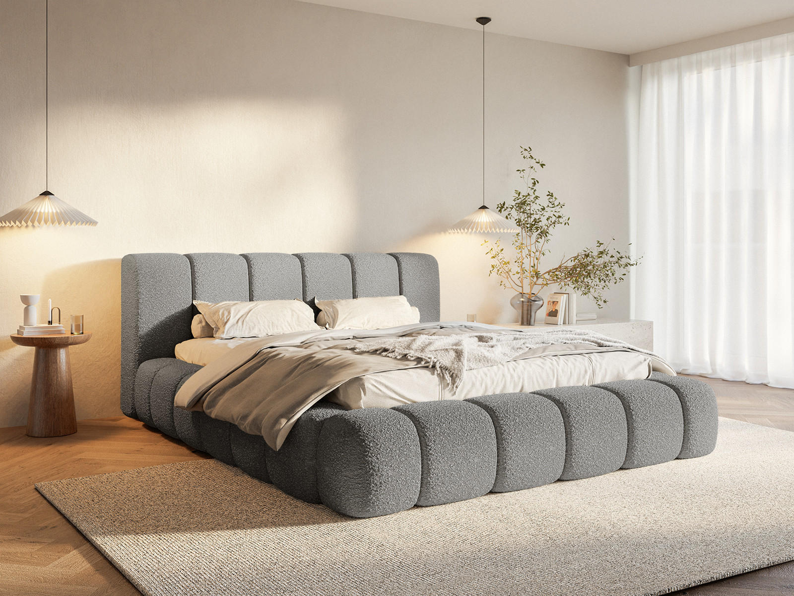 POLSTERBETT Goa 200x200 cm, Anthrazit - Anthrazit, Textil (200/200cm) - Fedve