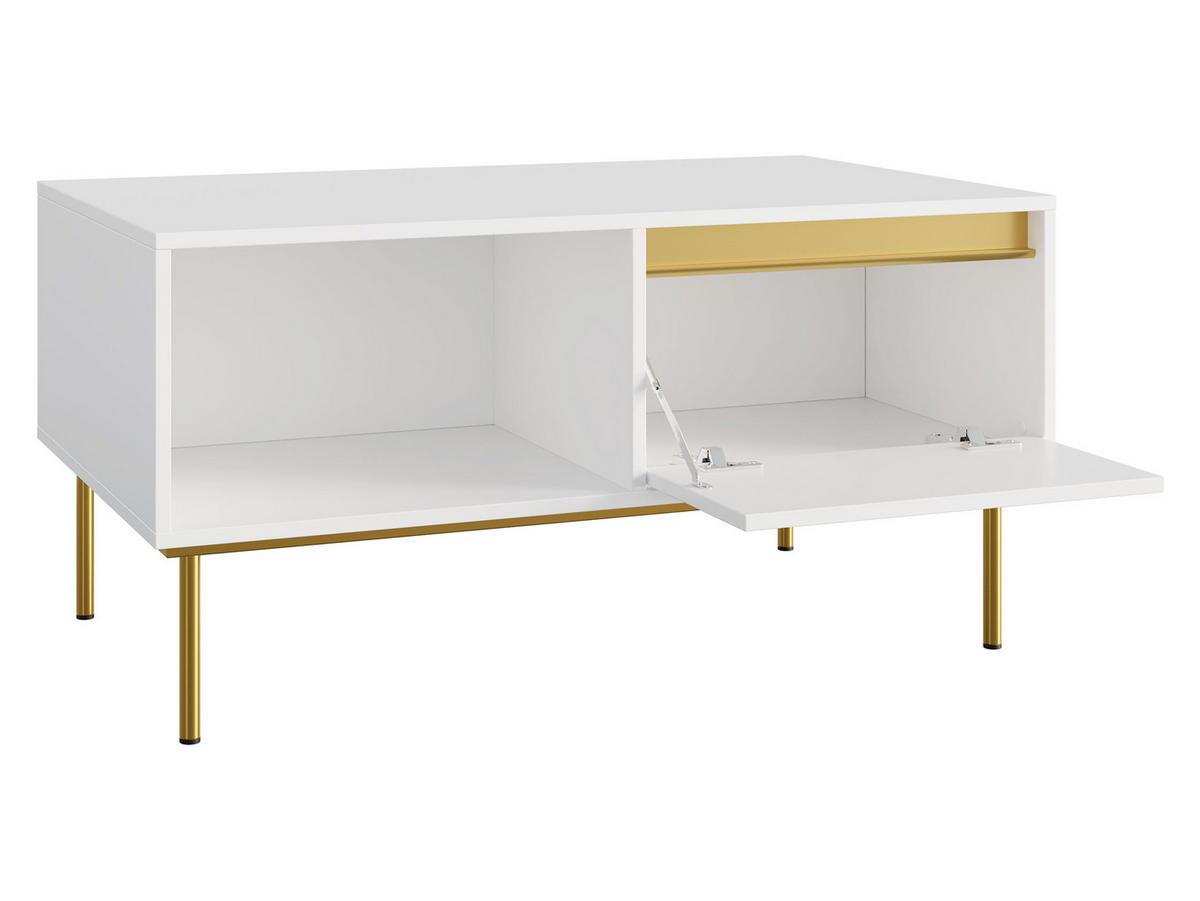COUCHTISCH Carmesi - Goldfarben/Weiß, Holzwerkstoff/Metall (60/100/50cm) - MIRJAN24
