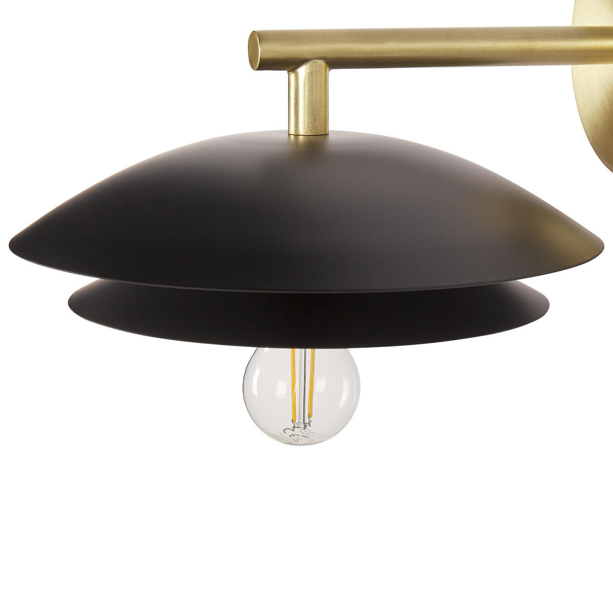 WANDLAMPE Schwarz/Gold Lasolo - Goldfarben/Schwarz, Metall (22/14/29cm) - Beliani