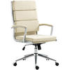 CHEFSESSEL Stoff creme - Chromfarben/Creme, Textil/Metall (61/107/65cm) - CLP