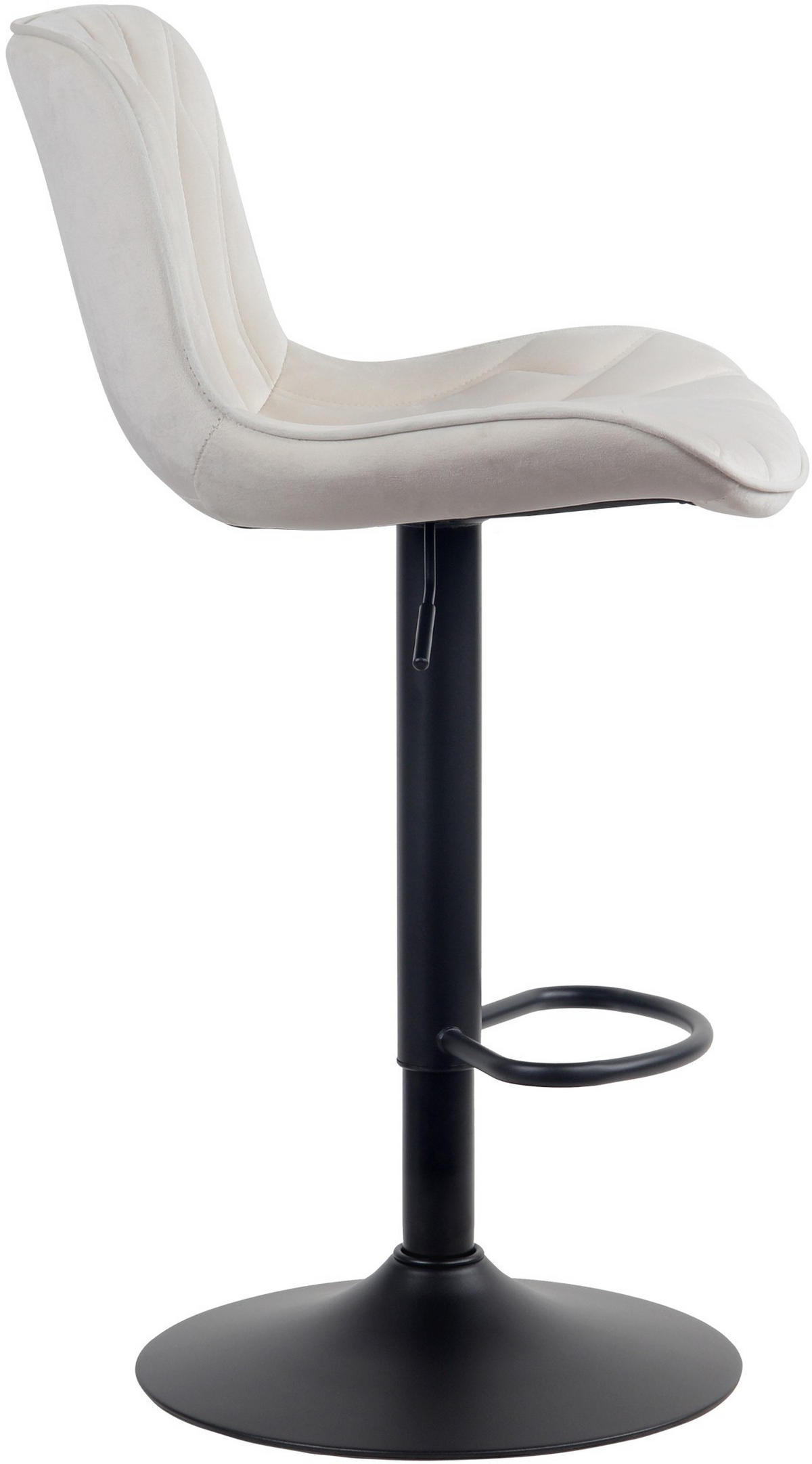 BARHOCKER Samt creme - Creme/Schwarz, Textil/Metall (48/83/54cm) - CLP