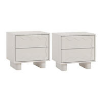 2ER Set Nachttische – 2 Schubladen – MDF – Beige – ANEZA - Beige, Holz (50/48/38cm) - Vente-Unique