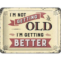 BLECHSCHILD 15/20 cm Word Up I'm Not Getting Old - Multicolor, Metall (20/15/0.5cm) - Nostalgic-Art