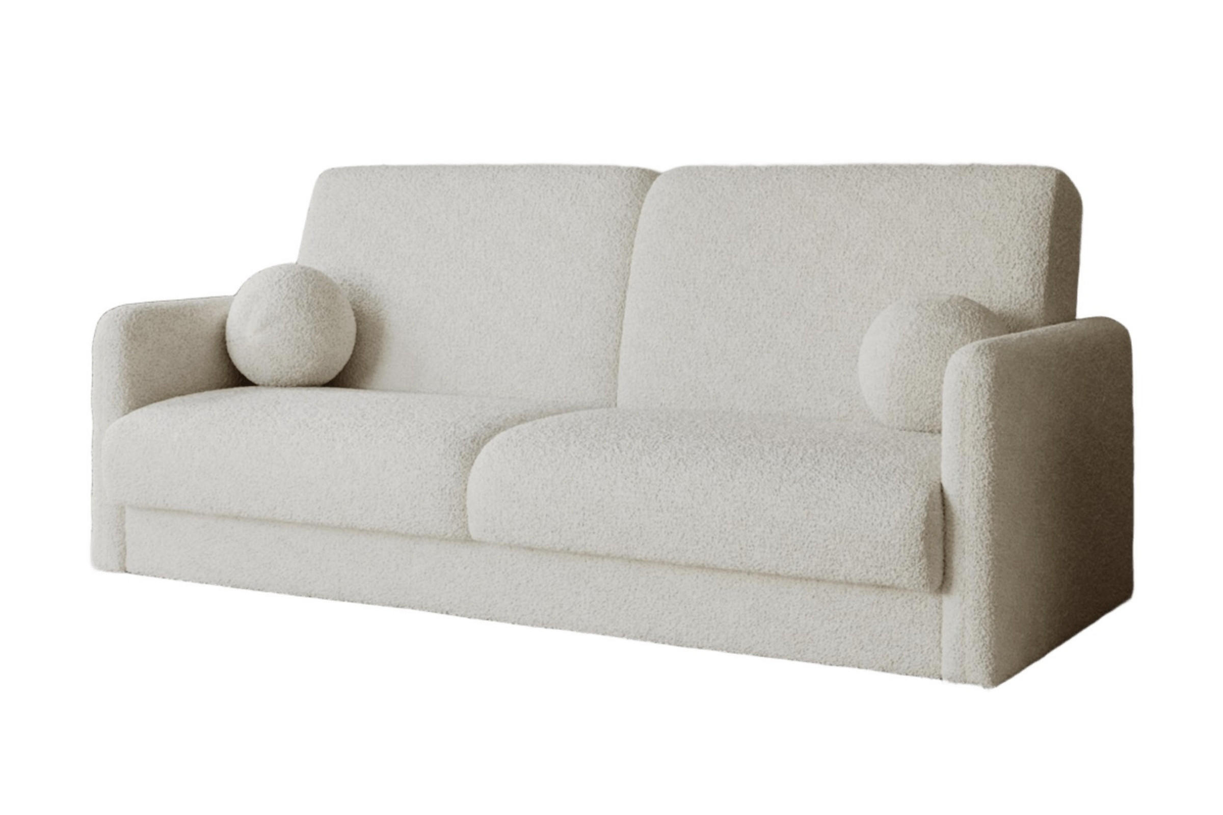 SOFA CLASSY 214cm breit in Boucle Weiß - Weiß, Holz/Holzwerkstoff (214/93/100cm) - Deine Möbel 24
