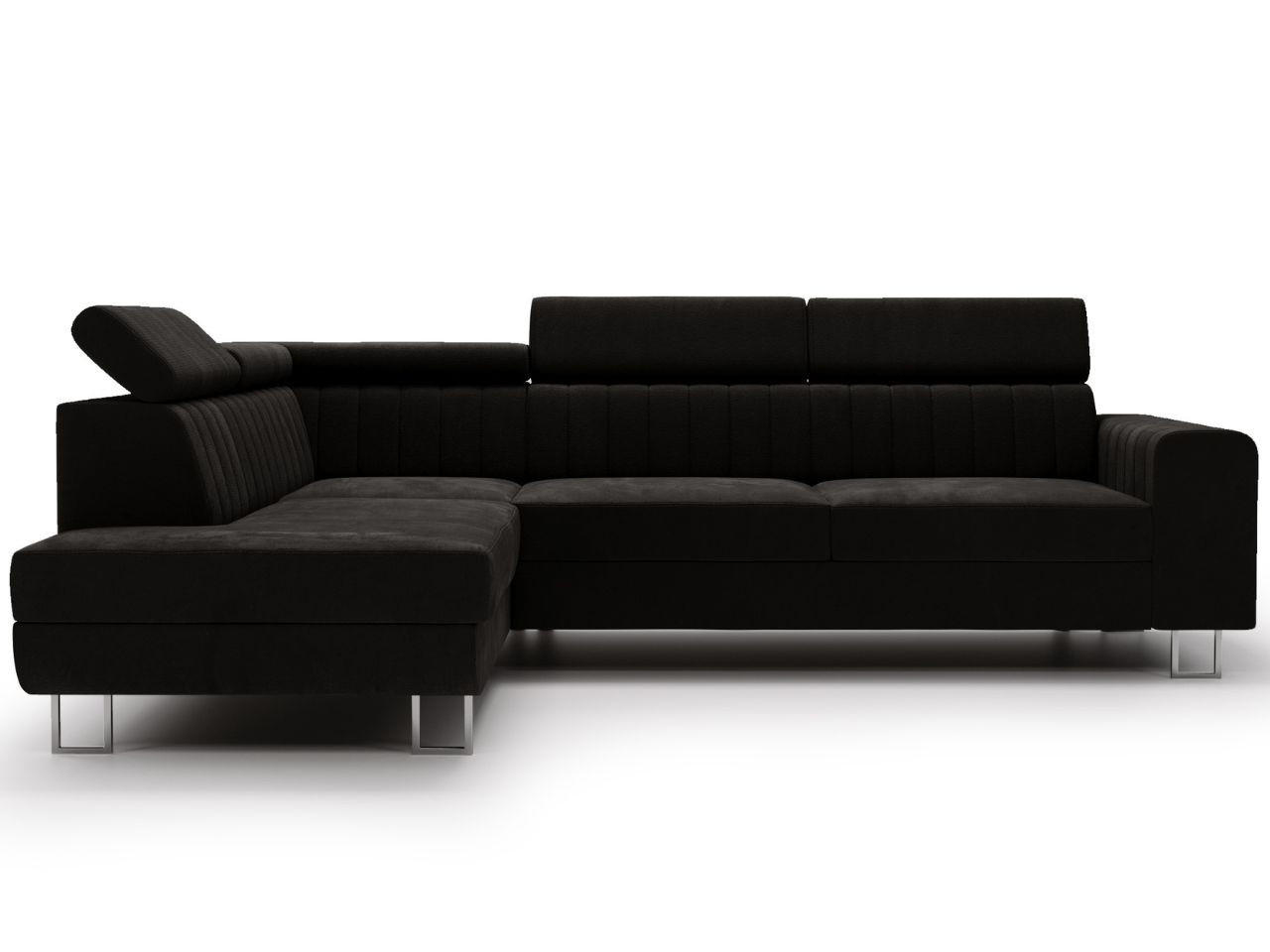 ECKSOFA Berona Schwarz Links - Schwarz, Holz/Textil (255/190cm) - Graingold