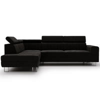 ECKSOFA Berona Schwarz Links - Schwarz, Holz/Textil (255/190cm) - Graingold