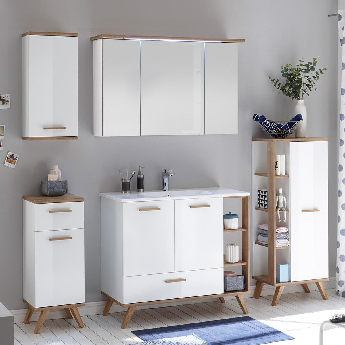 WASCHTISCH Malanje-66 - Weiß, Holzwerkstoff (101/90/46cm) - Lomado