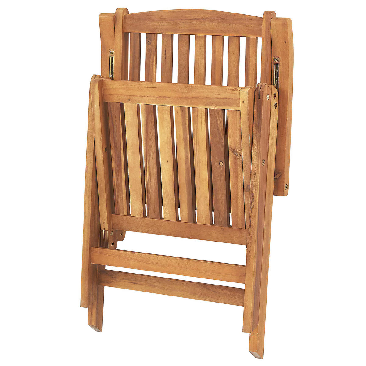 GARTENSTUHL 6er-Set und Sitzkissen Akazienholz Blau Java Premium - Hellbraun, Holz (54/105/69cm) - Beliani