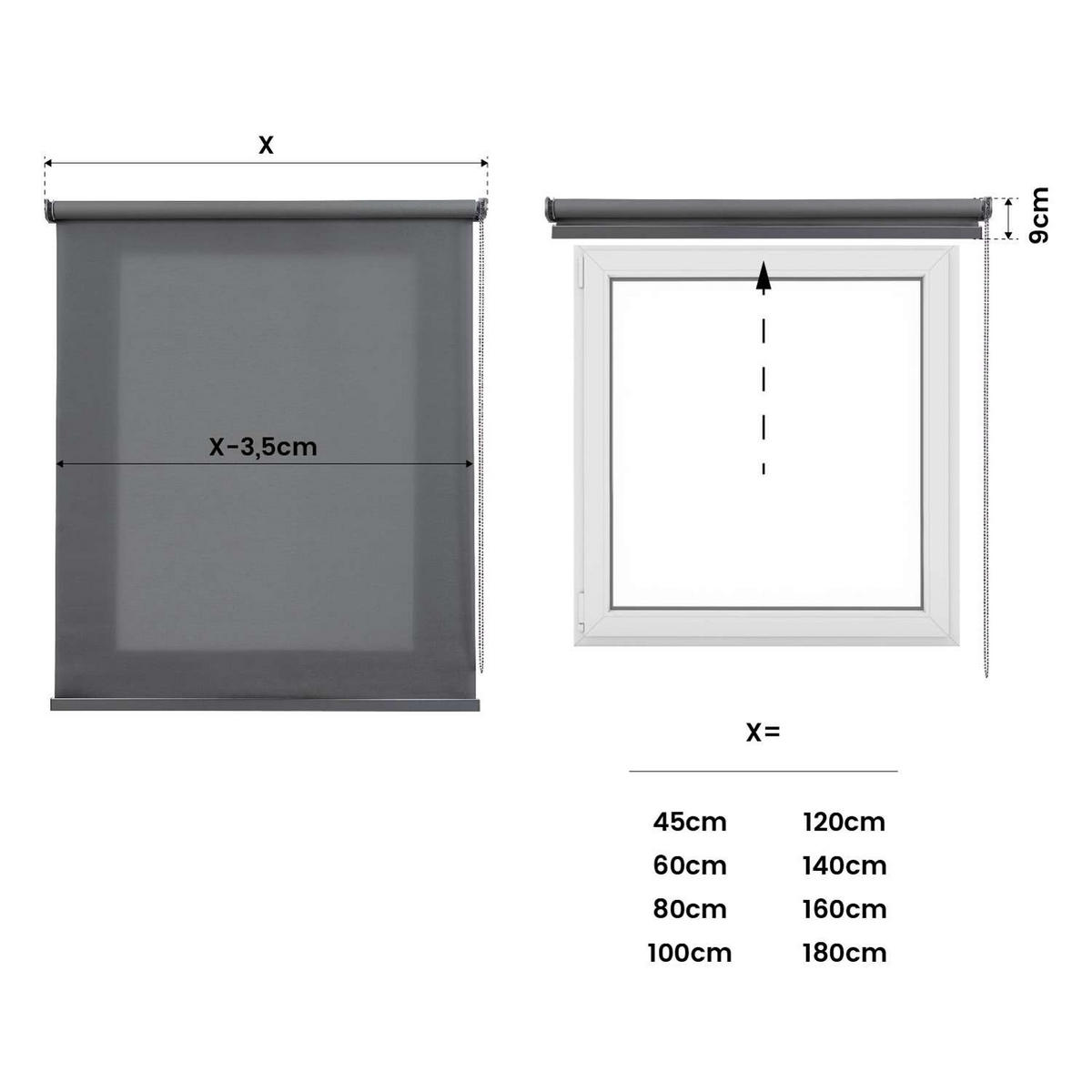 ROLLO| Grau, 200 cm x 250 cm - Dunkelgrau, Kunststoff (200/250cm) - STORESDECO