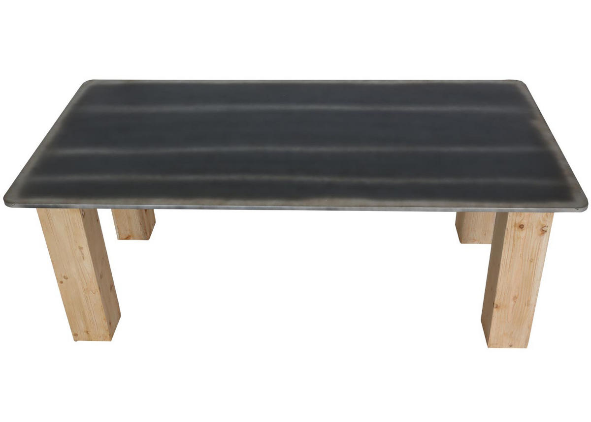 ESSTISCH Braun, Metall - Silberfarben/Braun, Holz (100/200/77cm) - MCW