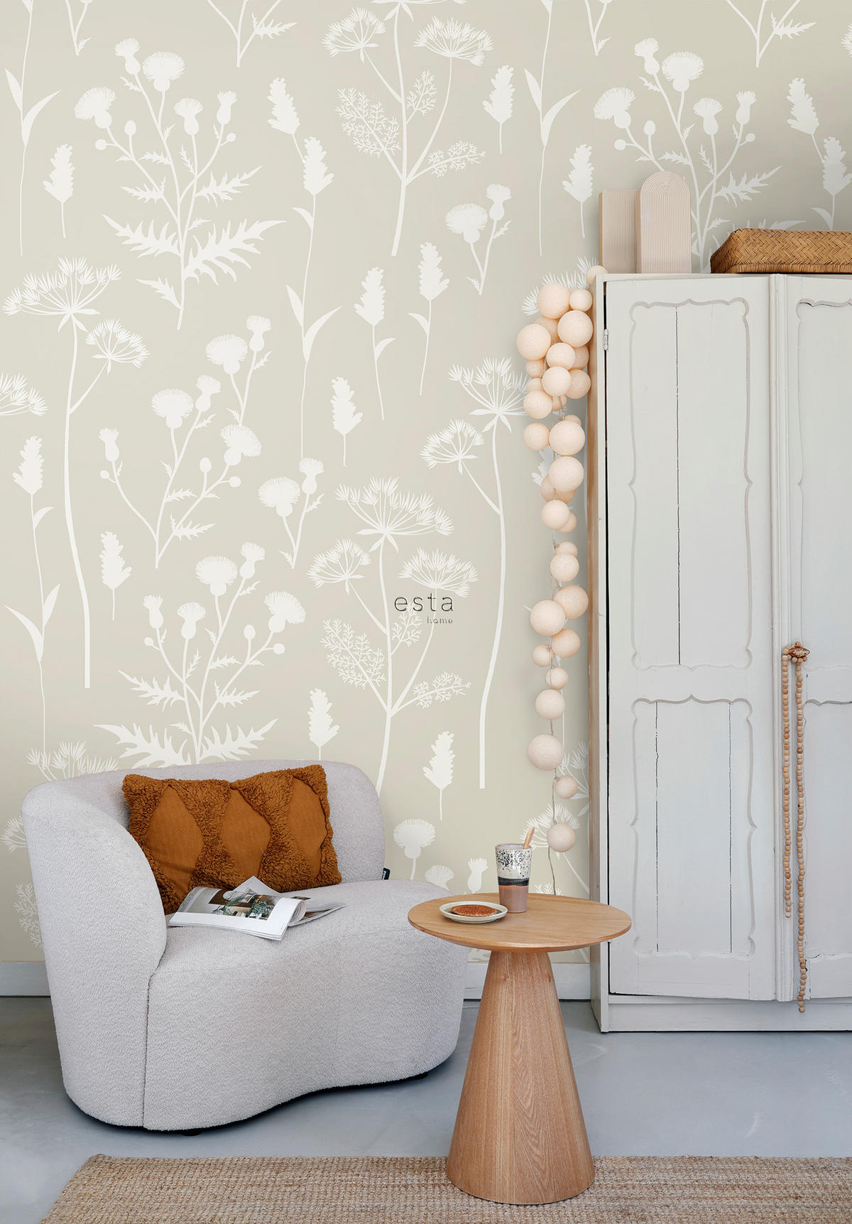 FOTOTAPETE Feldblumen 150 x 279 cm - Beige, Papier (150/279cm) - ESTAhome